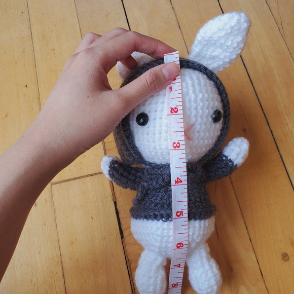 Handmade Crocheted Bunny with Hoodie - Picture 3 of 4